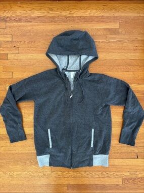 GAP BodyFit Dark Gray Full-Zip Hooded Sweatshirt